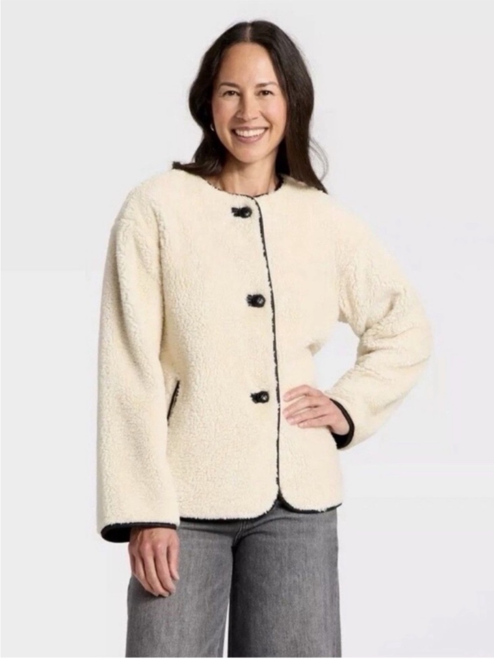 Universal Thread Women’s Faux Shearling Coat - Cream Size Extra Large NWT